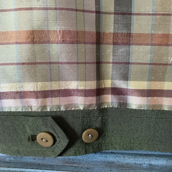 Burberry Silk Vest with Beige, Copper and Green Plaid - Picture 6 of 8